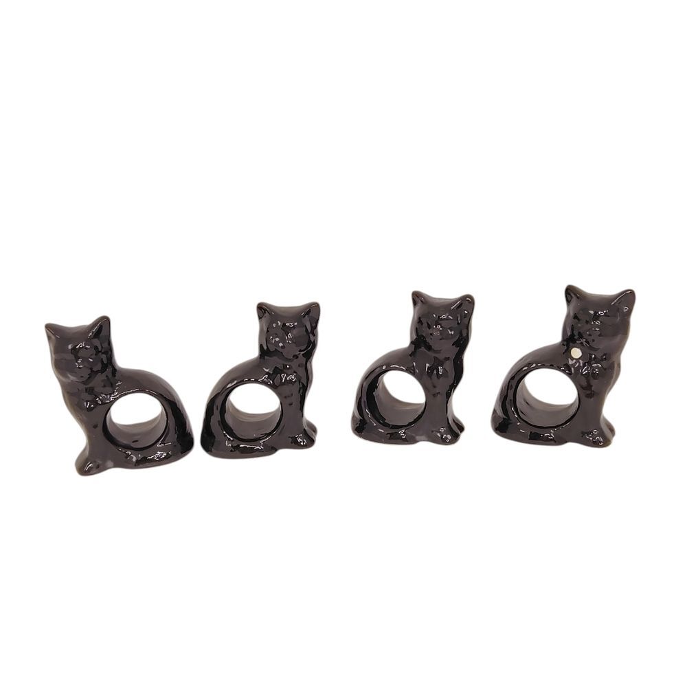 Black Cat Napkin Rings RARE - Picture 4 of 16
